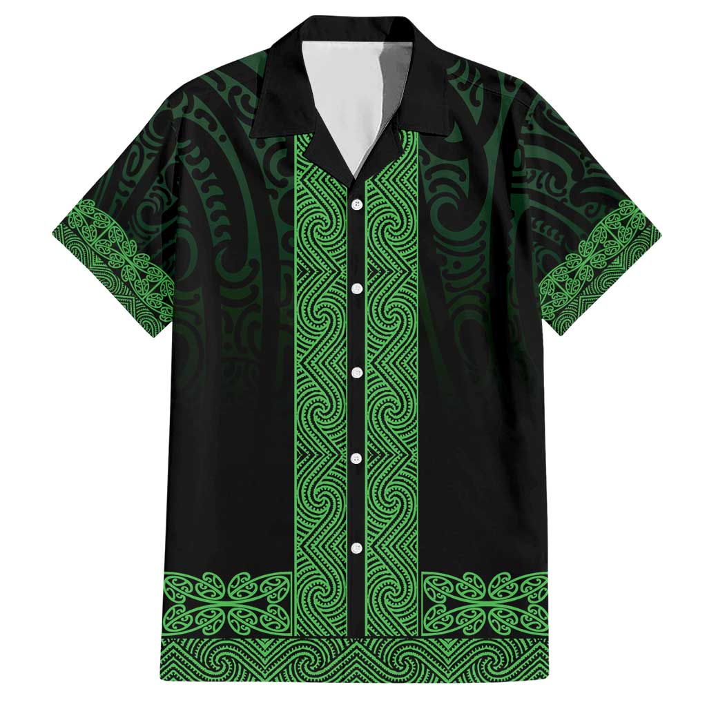 New Zealand Maori Kowhaiwhai Family Matching Short Sleeve Bodycon Dress and Hawaiian Shirt Kakariki Maui and Mangopare LT9 Dad's Shirt - Short Sleeve Green - Polynesian Pride