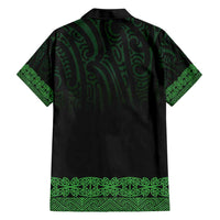 New Zealand Maori Kowhaiwhai Family Matching Short Sleeve Bodycon Dress and Hawaiian Shirt Kakariki Maui and Mangopare LT9 - Polynesian Pride