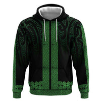 New Zealand Maori Kowhaiwhai Hoodie Kakariki Maui and Mangopare