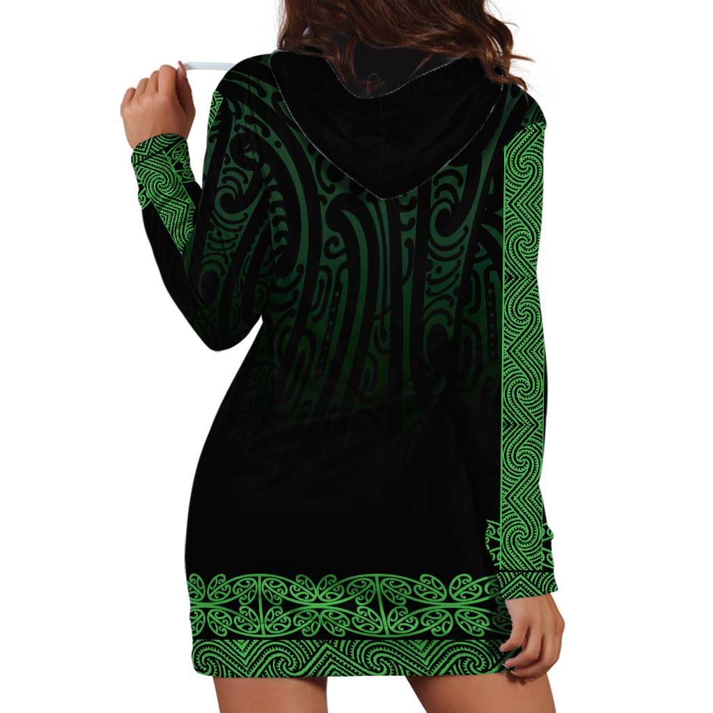 New Zealand Maori Kowhaiwhai Hoodie Dress Kakariki Maui and Mangopare LT9 - Polynesian Pride