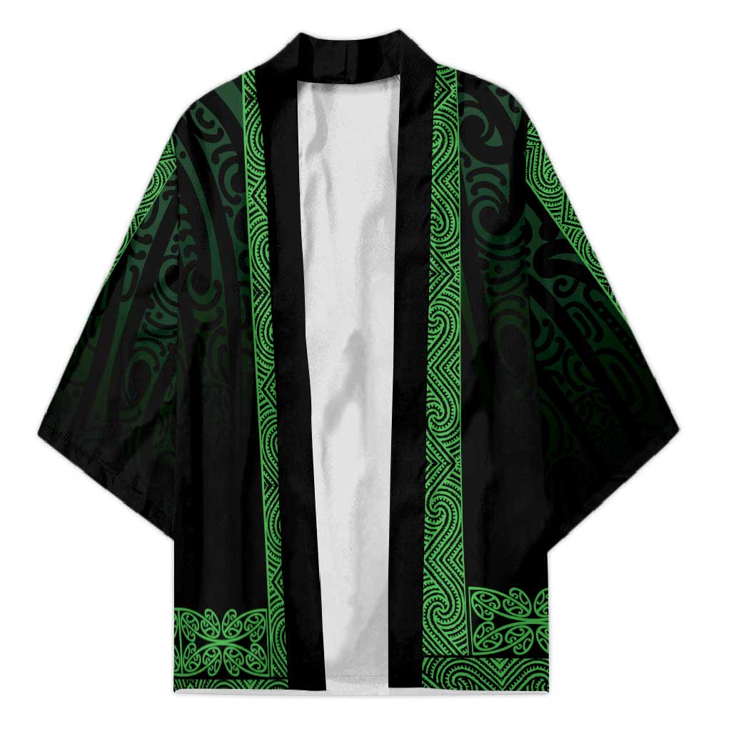 New Zealand Maori Kowhaiwhai Kimono Kakariki Maui and Mangopare LT9 Unisex Green - Polynesian Pride