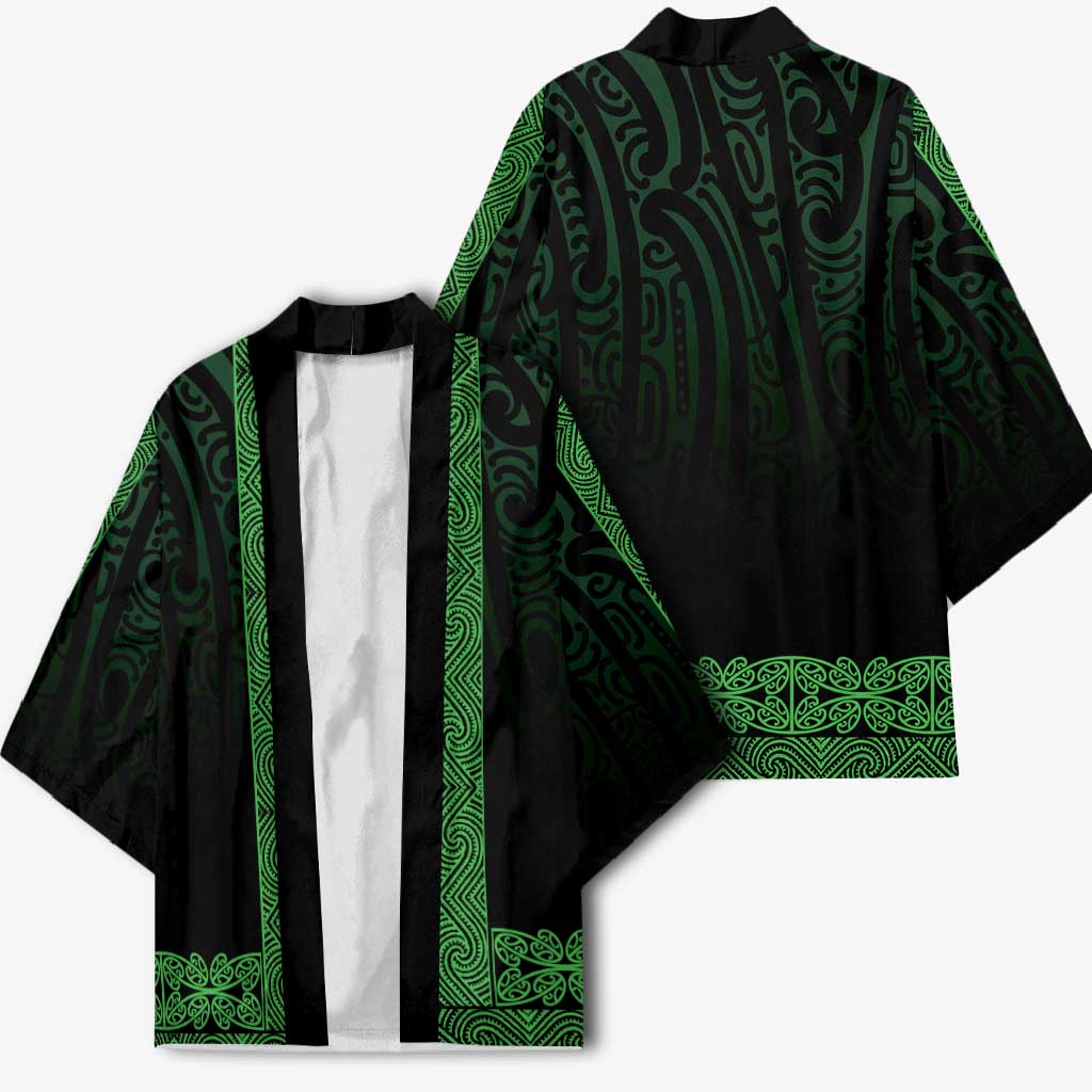 New Zealand Maori Kowhaiwhai Kimono Kakariki Maui and Mangopare LT9 - Polynesian Pride