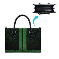 New Zealand Maori Kowhaiwhai Leather Bag Kakariki Maui and Mangopare LT9 - Polynesian Pride