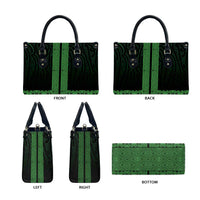 New Zealand Maori Kowhaiwhai Leather Bag Kakariki Maui and Mangopare LT9 - Polynesian Pride
