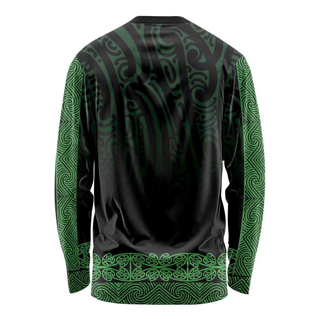 New Zealand Maori Kowhaiwhai Long Sleeve Shirt Kakariki Maui and Mangopare LT9 - Polynesian Pride