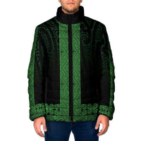 New Zealand Maori Kowhaiwhai Padded Jacket Kakariki Maui and Mangopare LT9 Men Green - Polynesian Pride
