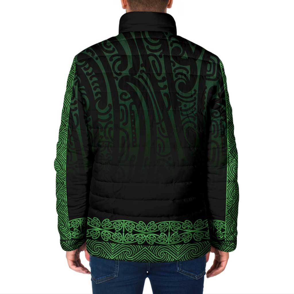 New Zealand Maori Kowhaiwhai Padded Jacket Kakariki Maui and Mangopare LT9 - Polynesian Pride
