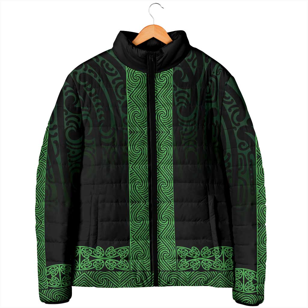 New Zealand Maori Kowhaiwhai Padded Jacket Kakariki Maui and Mangopare LT9 - Polynesian Pride