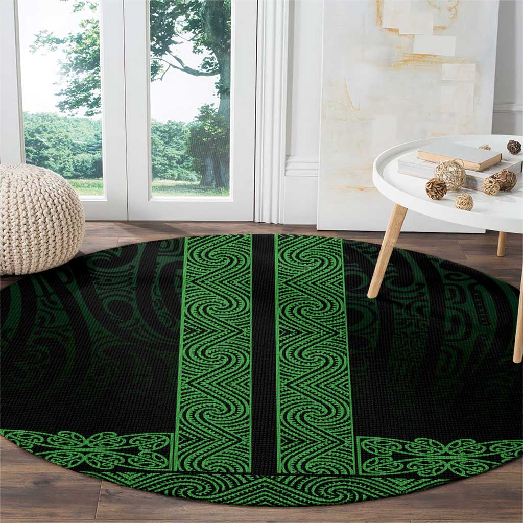 New Zealand Maori Kowhaiwhai Round Carpet Kakariki Maui and Mangopare LT9 - Polynesian Pride