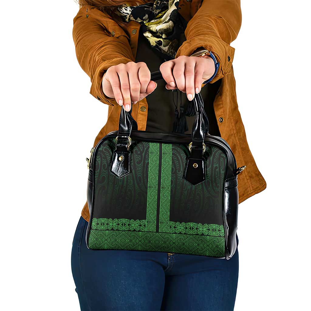 New Zealand Maori Kowhaiwhai Shoulder Handbag Kakariki Maui and Mangopare LT9 One Size Green - Polynesian Pride