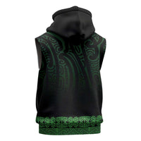 New Zealand Maori Kowhaiwhai Sleeveless Hoodie Kakariki Maui and Mangopare LT9 - Polynesian Pride
