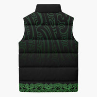 New Zealand Maori Kowhaiwhai Sleeveless Puffer Jacket Kakariki Maui and Mangopare LT9 - Polynesian Pride