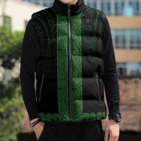 New Zealand Maori Kowhaiwhai Sleeveless Puffer Jacket Kakariki Maui and Mangopare LT9 - Polynesian Pride