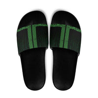 New Zealand Maori Kowhaiwhai Slide Sandals Kakariki Maui and Mangopare LT9 Green - Polynesian Pride