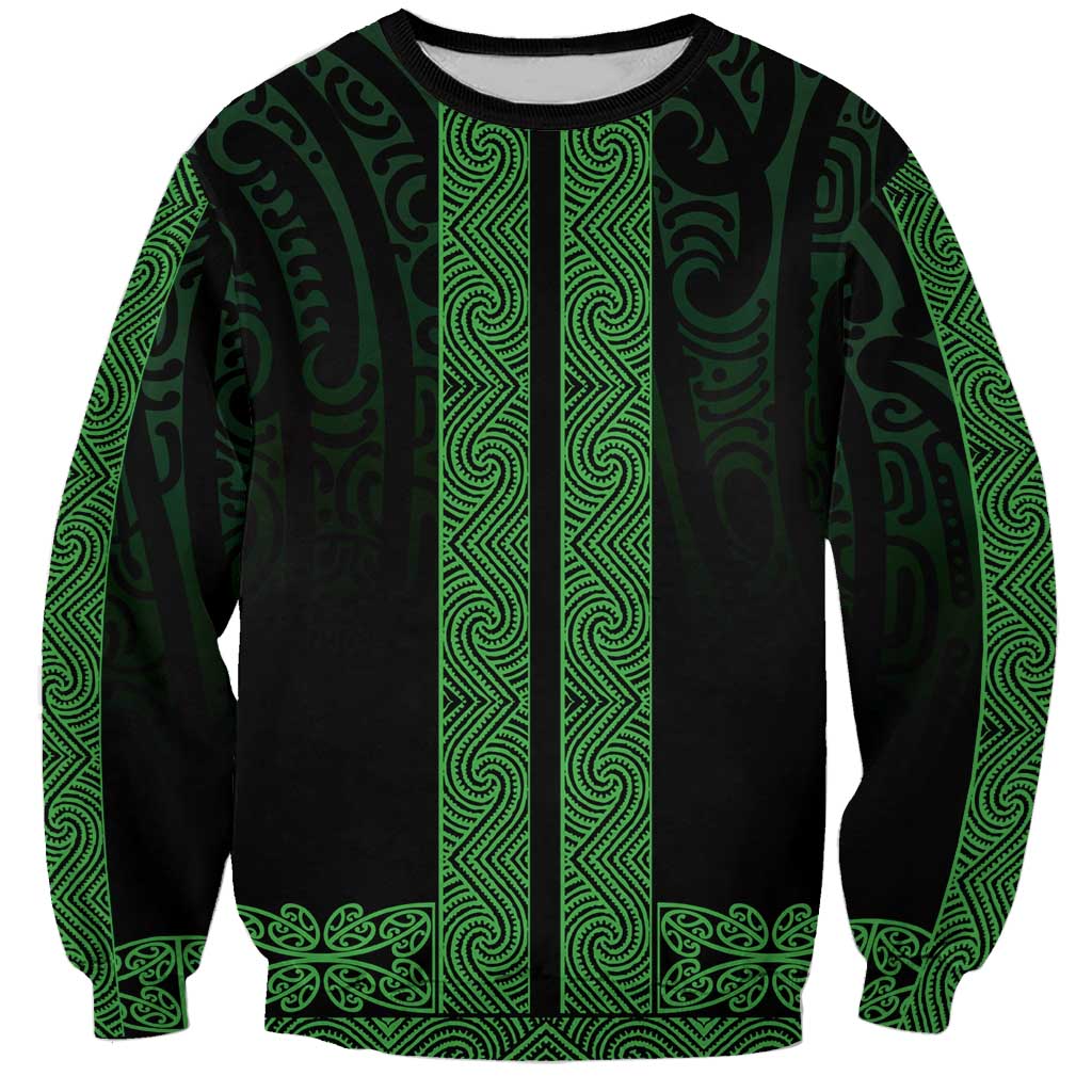 New Zealand Maori Kowhaiwhai Sweatshirt Kakariki Maui and Mangopare LT9 Unisex Green - Polynesian Pride