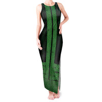 New Zealand Maori Kowhaiwhai Tank Maxi Dress Kakariki Maui and Mangopare LT9 Women Green - Polynesian Pride