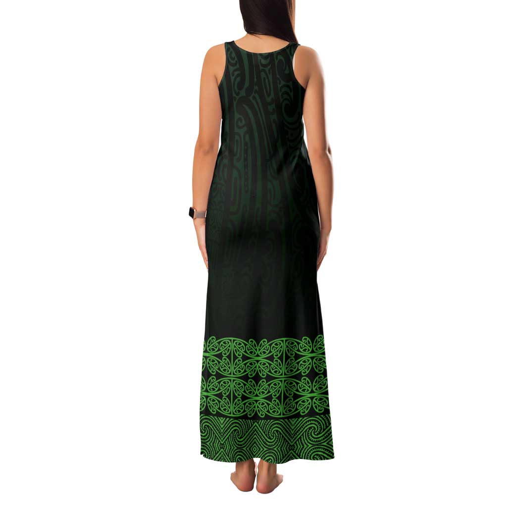 New Zealand Maori Kowhaiwhai Tank Maxi Dress Kakariki Maui and Mangopare LT9 - Polynesian Pride