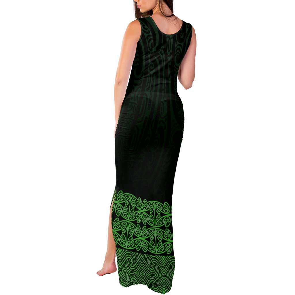 New Zealand Maori Kowhaiwhai Tank Maxi Dress Kakariki Maui and Mangopare LT9 - Polynesian Pride