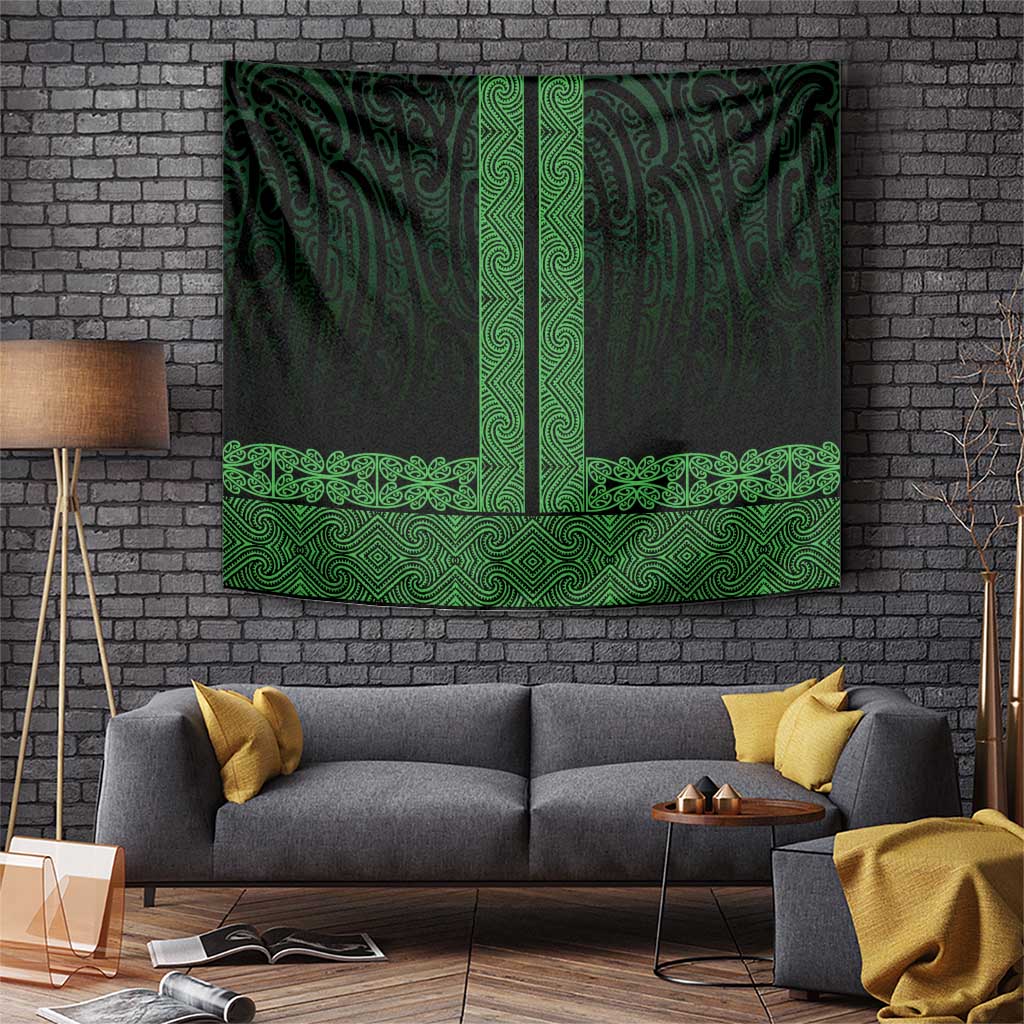 New Zealand Maori Kowhaiwhai Tapestry Kakariki Maui and Mangopare LT9 Green - Polynesian Pride
