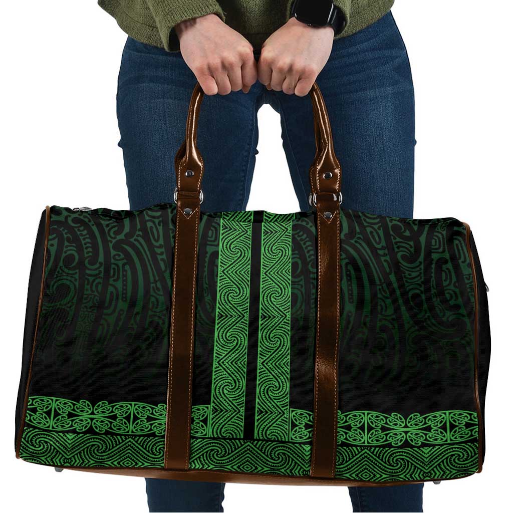 New Zealand Maori Kowhaiwhai Travel Bag Kakariki Maui and Mangopare LT9 Green - Polynesian Pride