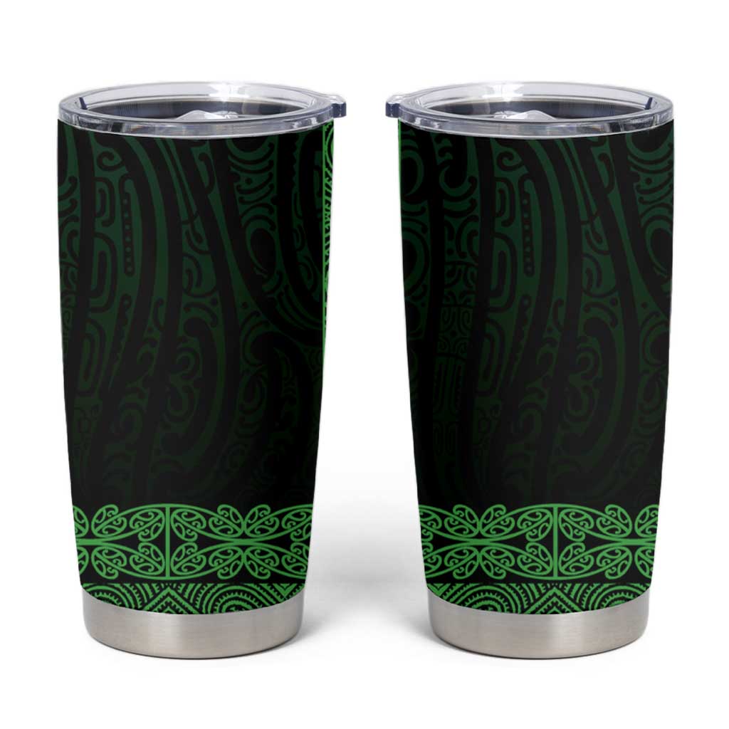 New Zealand Maori Kowhaiwhai Tumbler Cup Kakariki Maui and Mangopare LT9 Green - Polynesian Pride