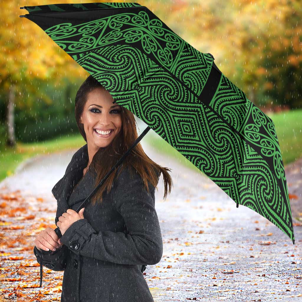 New Zealand Maori Kowhaiwhai Umbrella Kakariki Maui and Mangopare LT9 - Polynesian Pride