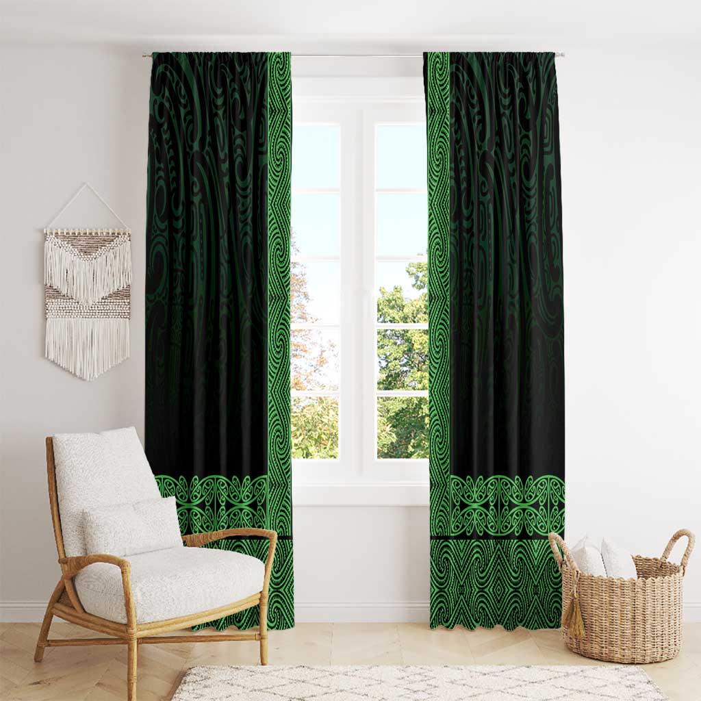 New Zealand Maori Kowhaiwhai Window Curtain Kakariki Maui and Mangopare LT9 - Polynesian Pride