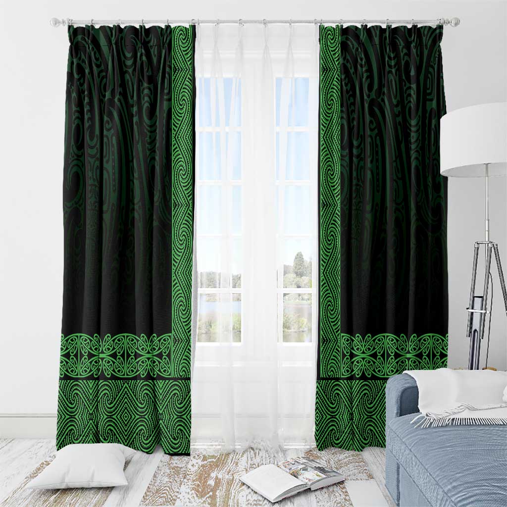 New Zealand Maori Kowhaiwhai Window Curtain Kakariki Maui and Mangopare LT9 - Polynesian Pride