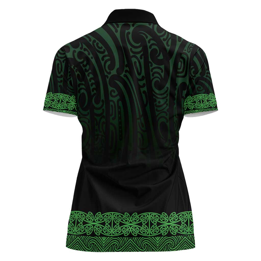 New Zealand Maori Kowhaiwhai Women Polo Shirt Kakariki Maui and Mangopare LT9 - Polynesian Pride