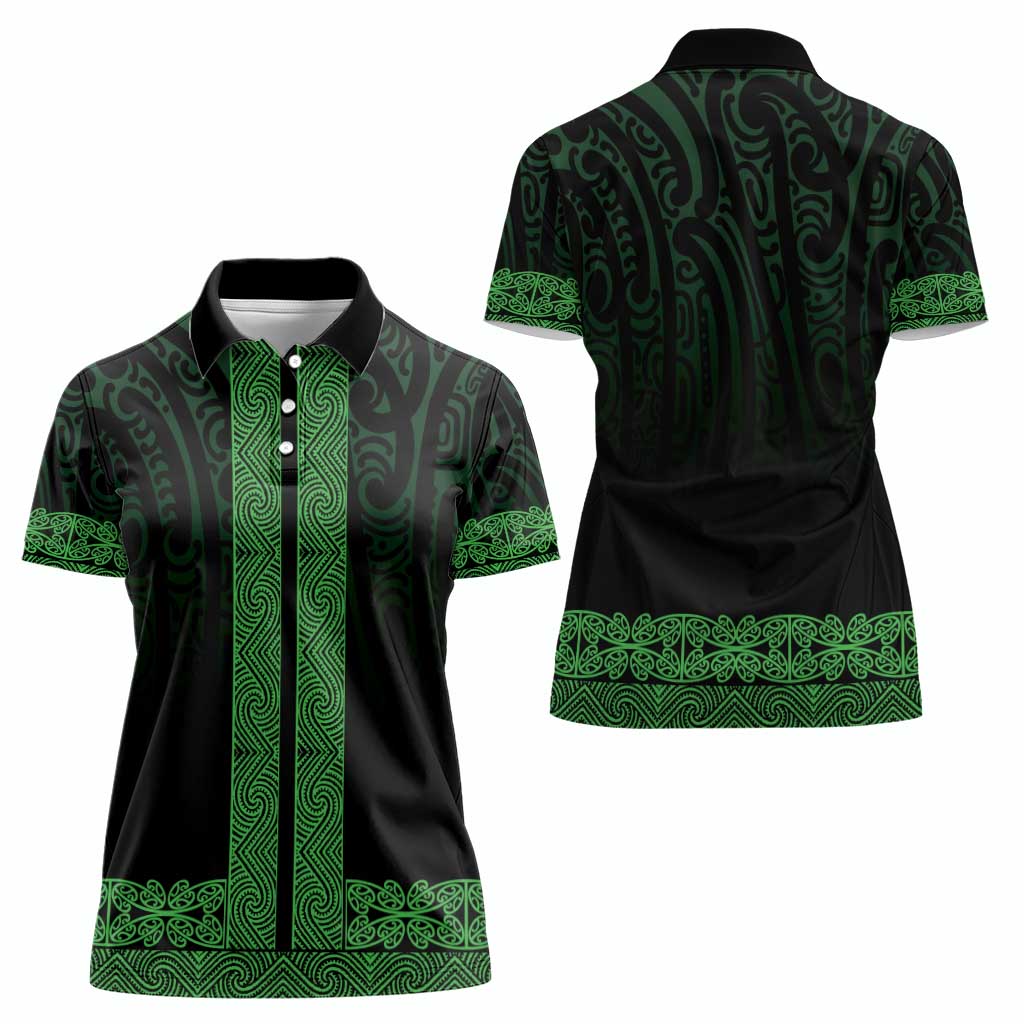 New Zealand Maori Kowhaiwhai Women Polo Shirt Kakariki Maui and Mangopare LT9 - Polynesian Pride