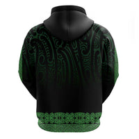 New Zealand Maori Kowhaiwhai Zip Hoodie Kakariki Maui and Mangopare LT9 - Polynesian Pride