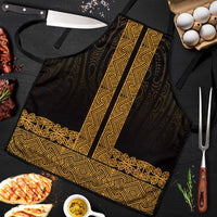 New Zealand Maori Kowhaiwhai Apron Karaka Maui and Mangopare LT9 Gold - Polynesian Pride