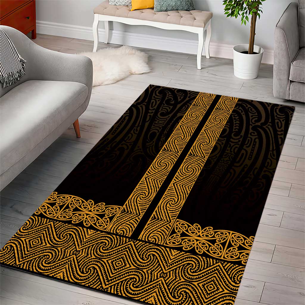 New Zealand Maori Kowhaiwhai Area Rug Karaka Maui and Mangopare