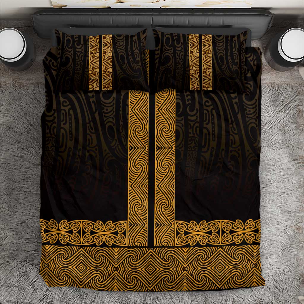 New Zealand Maori Kowhaiwhai Bedding Set Karaka Maui and Mangopare LT9 Gold - Polynesian Pride