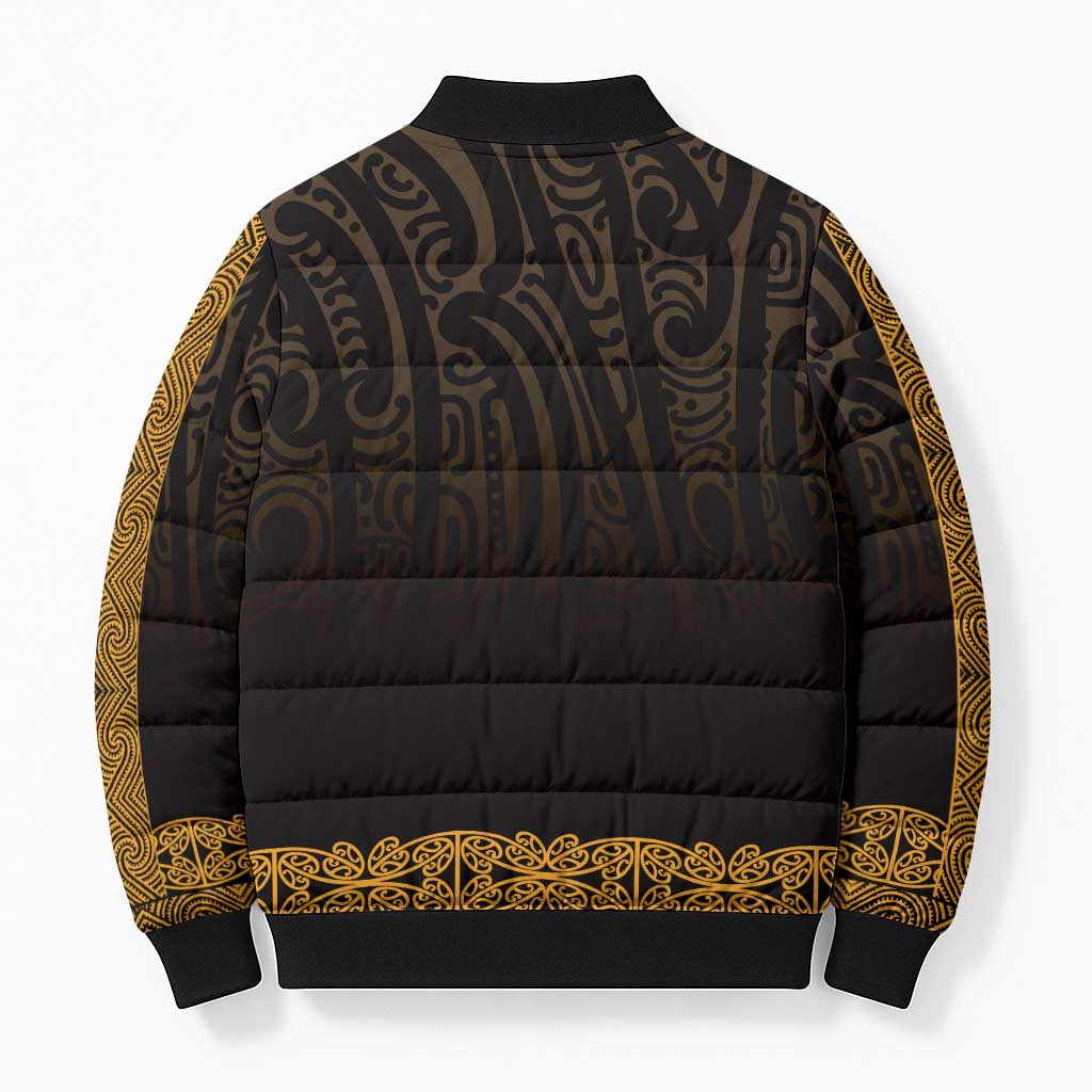 New Zealand Maori Kowhaiwhai Bomber Puffer Jacket Karaka Maui and Mangopare LT9 - Polynesian Pride