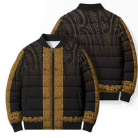 New Zealand Maori Kowhaiwhai Bomber Puffer Jacket Karaka Maui and Mangopare LT9 - Polynesian Pride