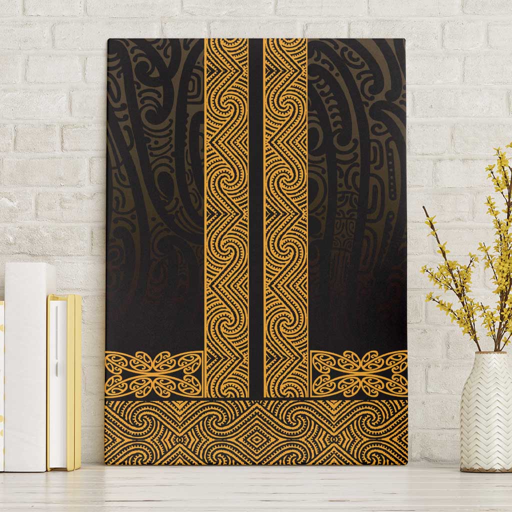 New Zealand Maori Kowhaiwhai Canvas Wall Art Karaka Maui and Mangopare LT9 Without Frame Gold - Polynesian Pride