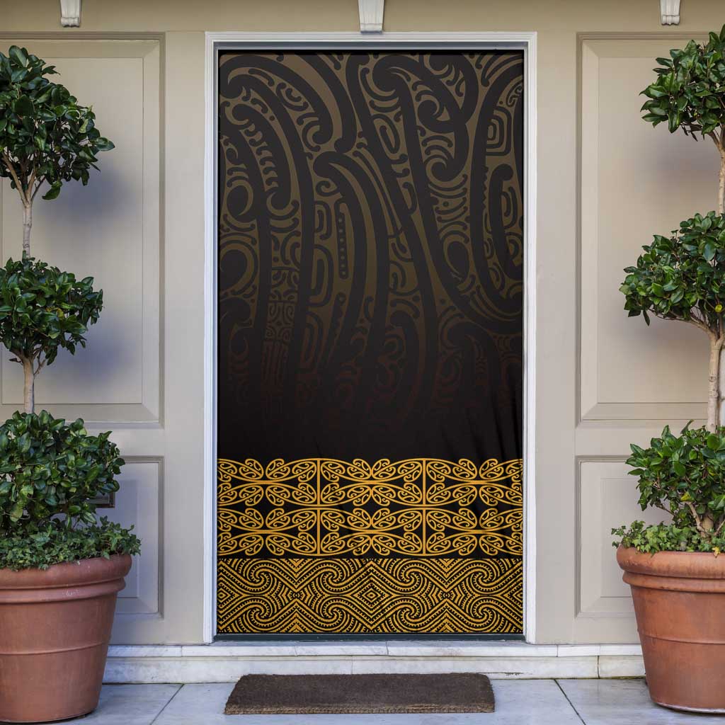 New Zealand Maori Kowhaiwhai Door Cover Karaka Maui and Mangopare LT9 Gold - Polynesian Pride