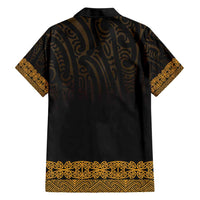 New Zealand Maori Kowhaiwhai Family Matching Short Sleeve Bodycon Dress and Hawaiian Shirt Karaka Maui and Mangopare LT9 - Polynesian Pride