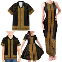 New Zealand Maori Kowhaiwhai Family Matching Tank Maxi Dress and Hawaiian Shirt Karaka Maui and Mangopare LT9 - Polynesian Pride