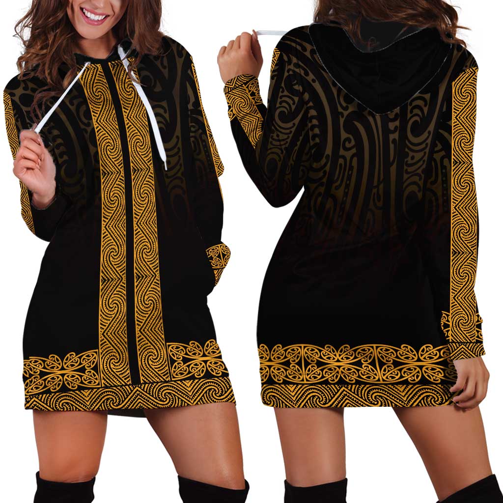 New Zealand Maori Kowhaiwhai Hoodie Dress Karaka Maui and Mangopare LT9 - Polynesian Pride