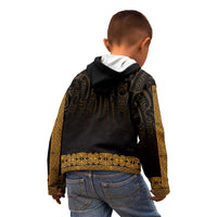 New Zealand Maori Kowhaiwhai Kid Hoodie Karaka Maui and Mangopare LT9 - Polynesian Pride