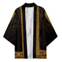 New Zealand Maori Kowhaiwhai Kimono Karaka Maui and Mangopare LT9 Unisex Gold - Polynesian Pride