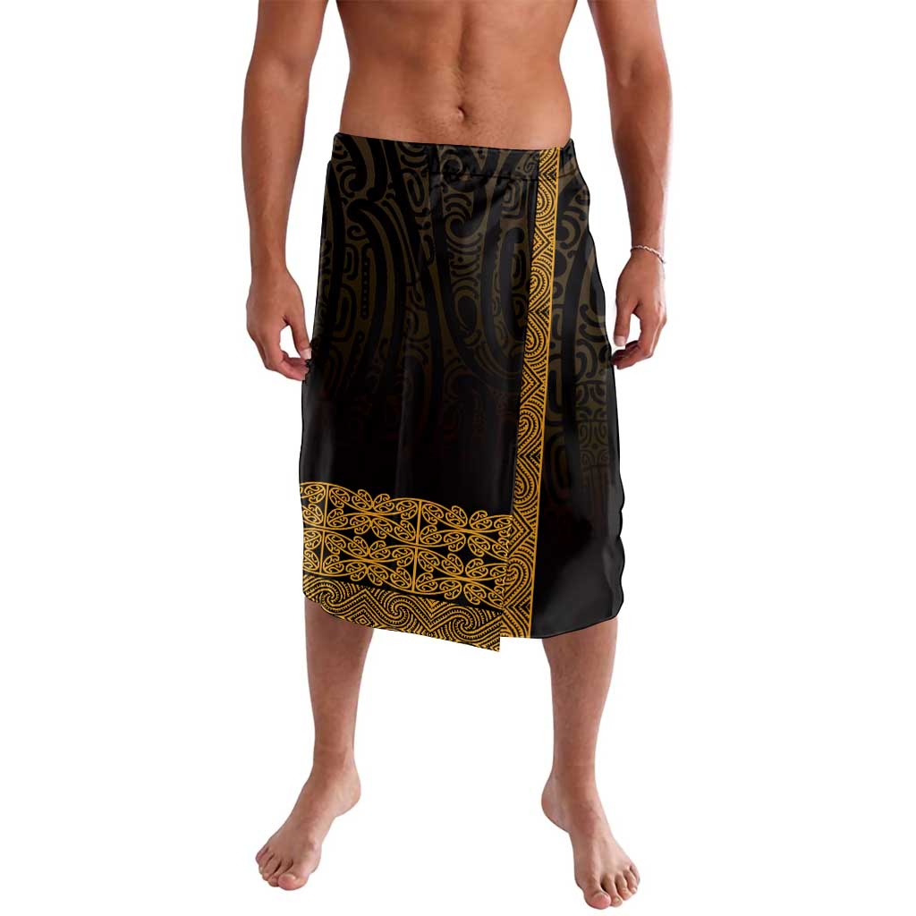 New Zealand Maori Kowhaiwhai Lavalava Karaka Maui and Mangopare LT9 Gold - Polynesian Pride