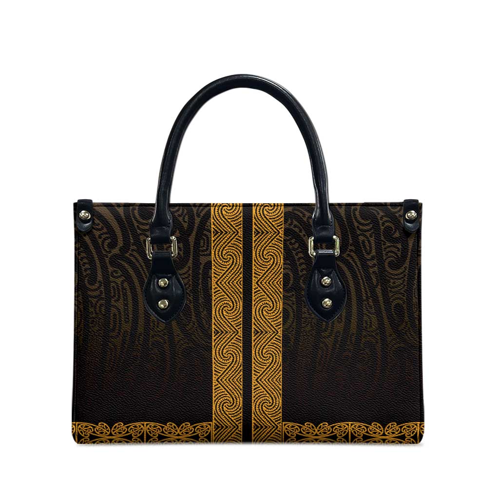 New Zealand Maori Kowhaiwhai Leather Bag Karaka Maui and Mangopare LT9 - Polynesian Pride
