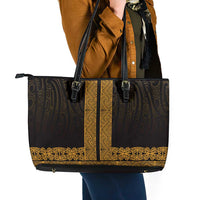 New Zealand Maori Kowhaiwhai Leather Tote Bag Karaka Maui and Mangopare LT9 - Polynesian Pride