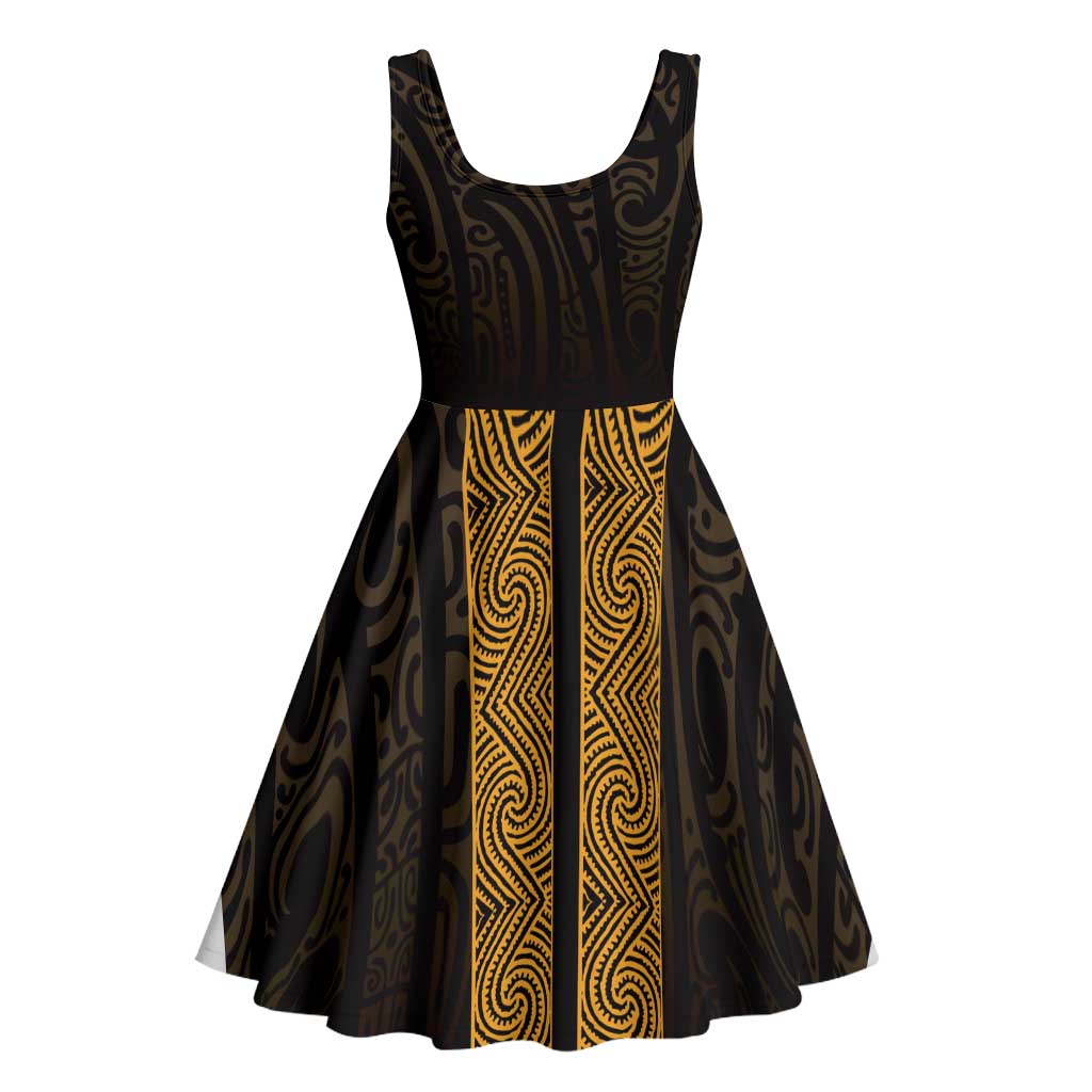 New Zealand Maori Kowhaiwhai Midi Dress Karaka Maui and Mangopare LT9 - Polynesian Pride