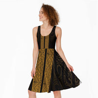 New Zealand Maori Kowhaiwhai Midi Dress Karaka Maui and Mangopare LT9 - Polynesian Pride