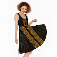 New Zealand Maori Kowhaiwhai Midi Dress Karaka Maui and Mangopare LT9 - Polynesian Pride