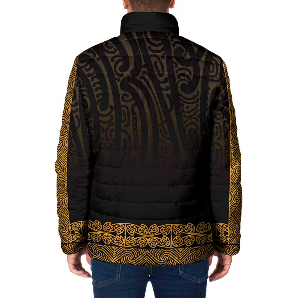 New Zealand Maori Kowhaiwhai Padded Jacket Karaka Maui and Mangopare LT9 - Polynesian Pride